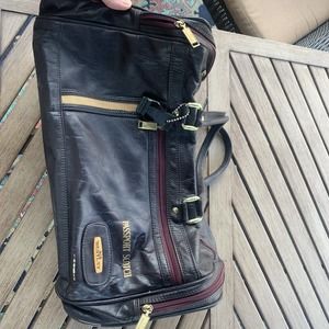 Vintage Sir Bentley Faux Leather Dark Maroon Travel Duffle Bag Passport Scotch